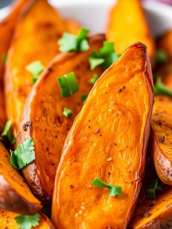 crispy roasted sweet potato wedges