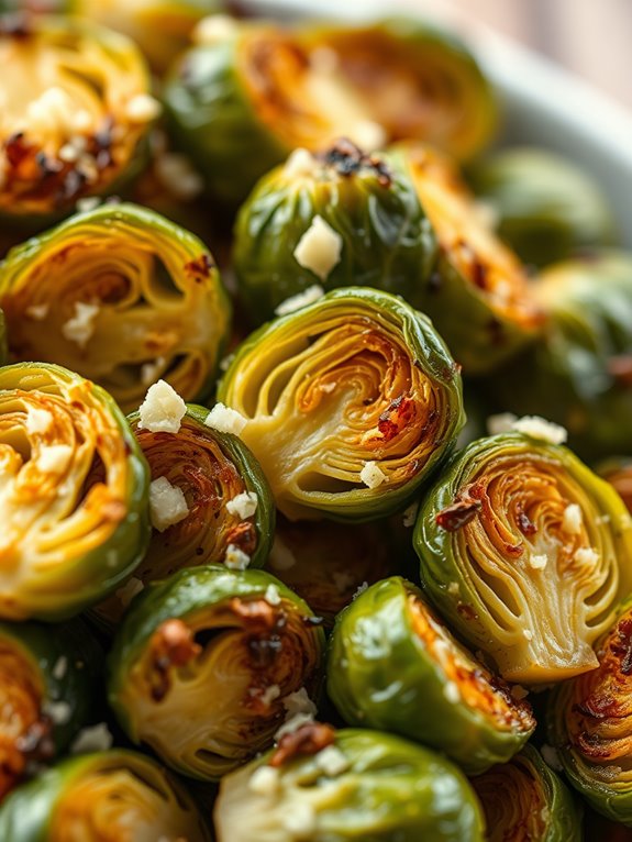 garlic parmesan roasted brussels sprouts