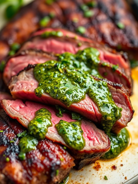 chimichurri marinated hanger steak