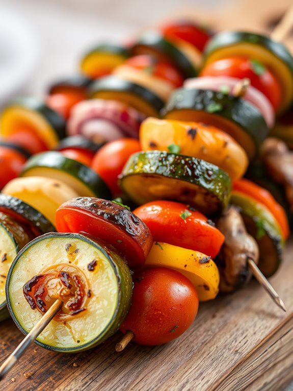 colorful grilled vegetable skewers