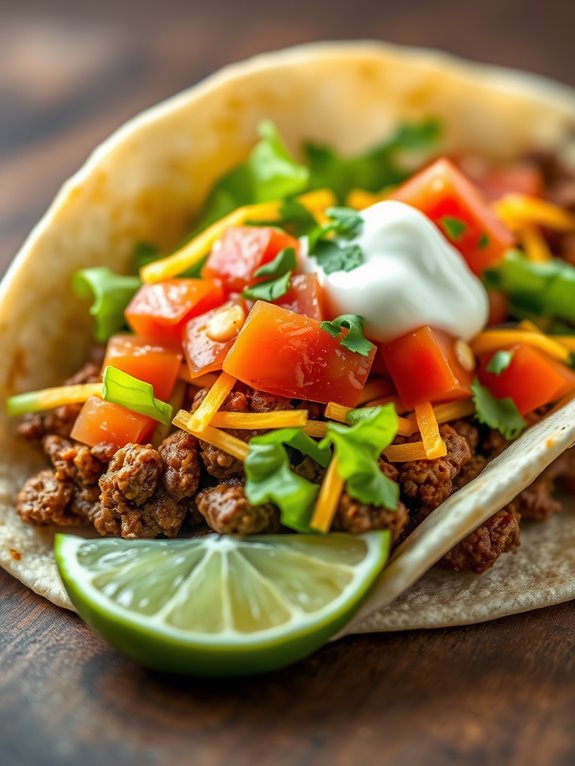 crispy air fried beef tacos