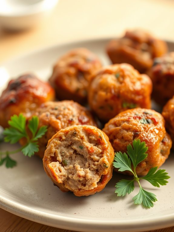 crispy air fried pork meatballs