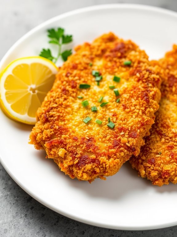 crispy air fried pork schnitzel