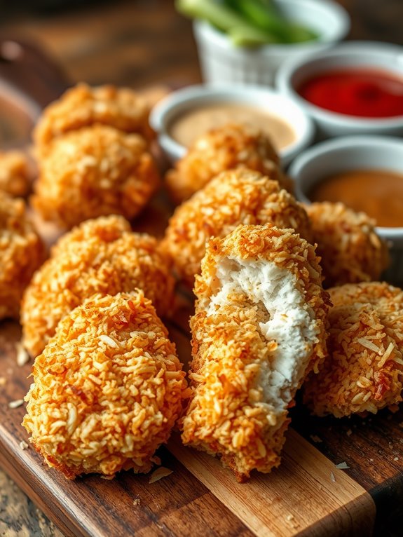 crispy coconut chicken bites