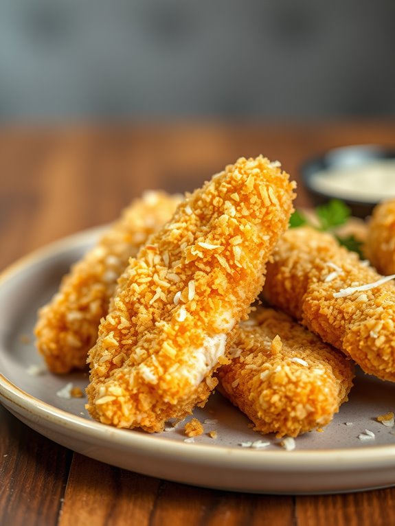 crispy coconut coated chicken strips