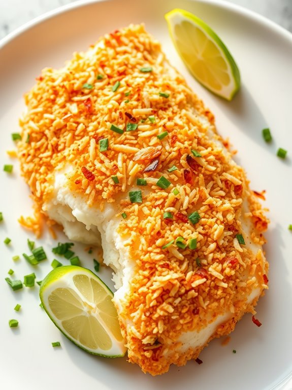 crispy coconut coated fish