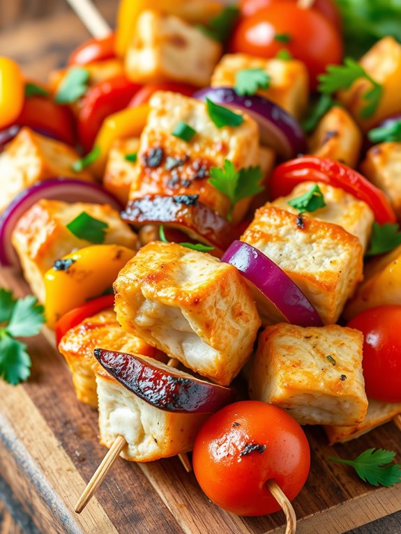 grilled mediterranean chicken skewers