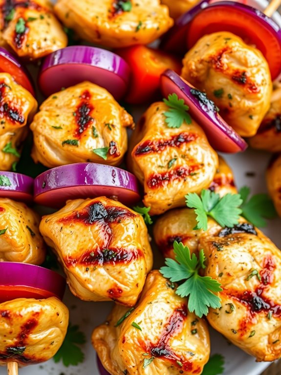 grilled mediterranean chicken skewers