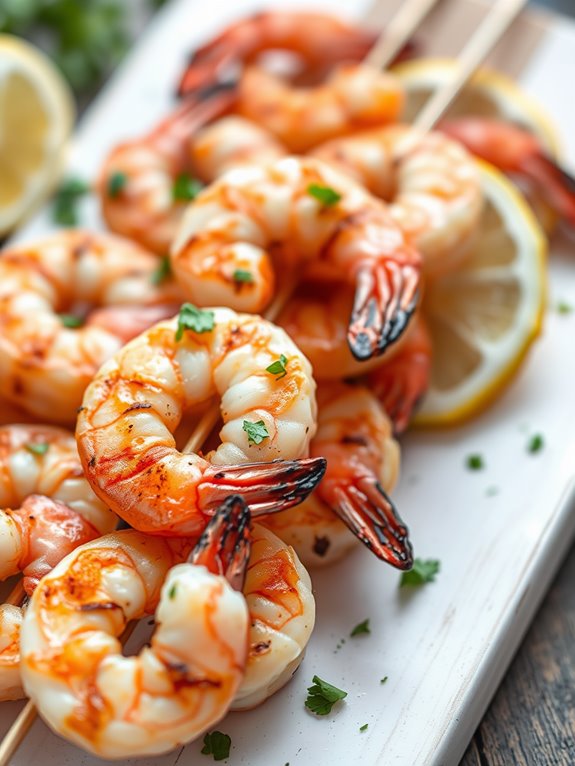 grilled shrimp on skewers