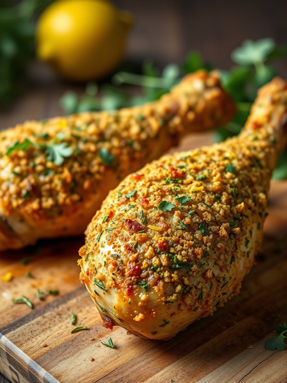 herb crusted chicken legs recipe