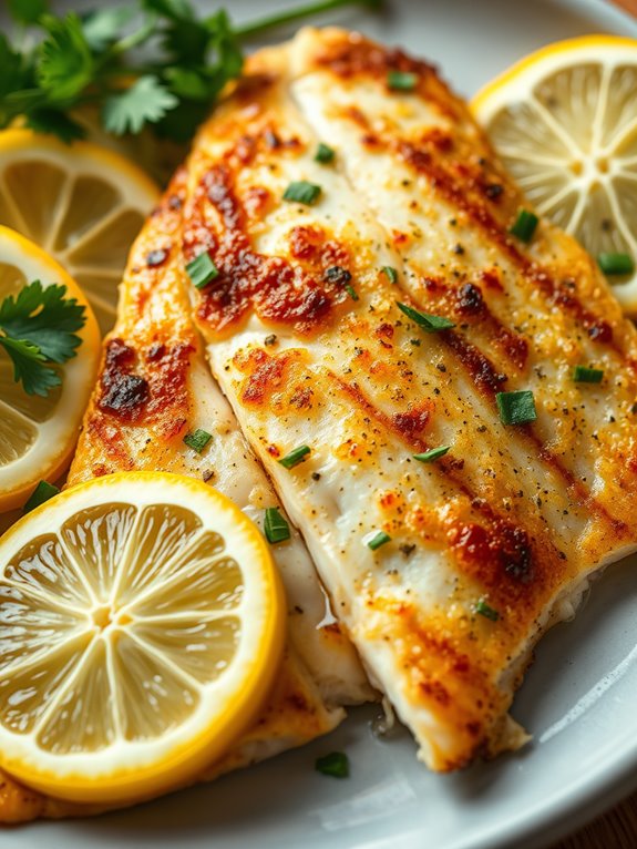 lemon seasoned herb tilapia dish