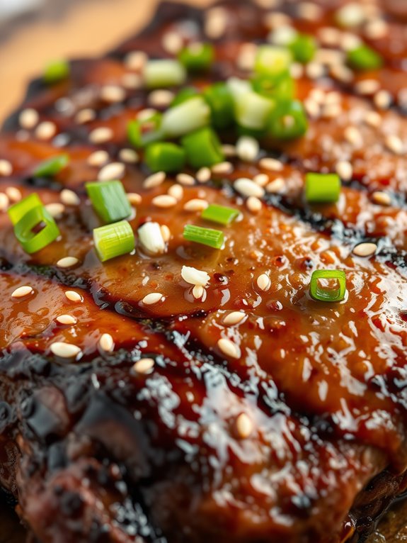 marinated steak with teriyaki