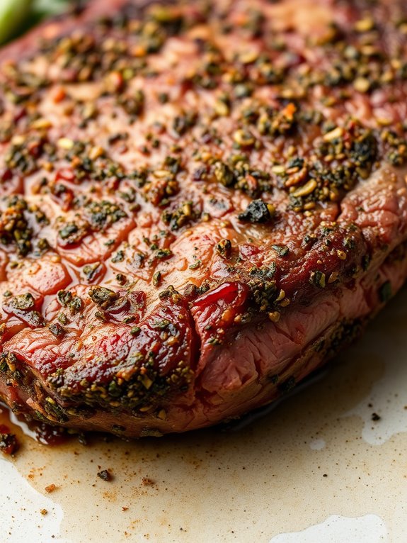 savory herb coated ribeye steak