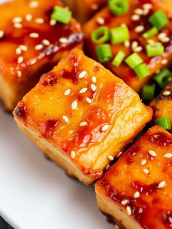 savory marinated tofu chunks