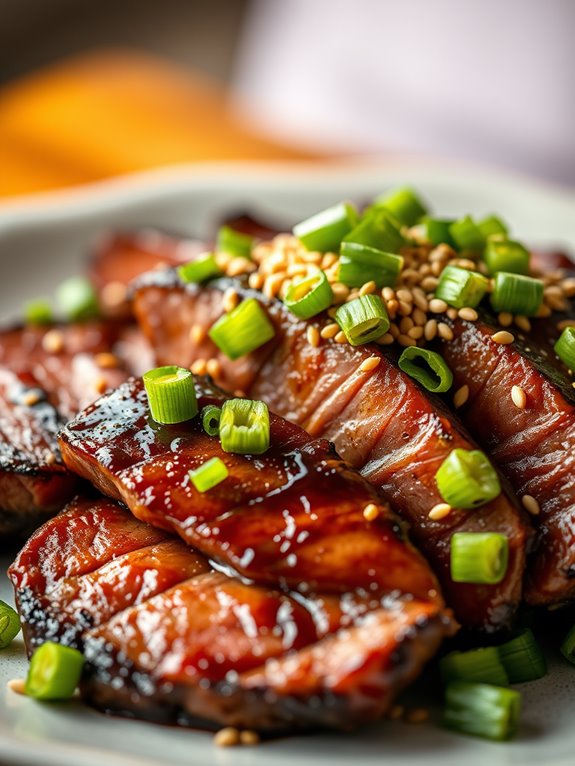 soy ginger flavored sirloin dish