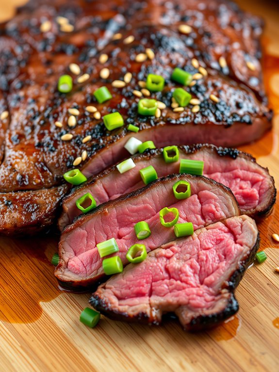 soy ginger marinated flank