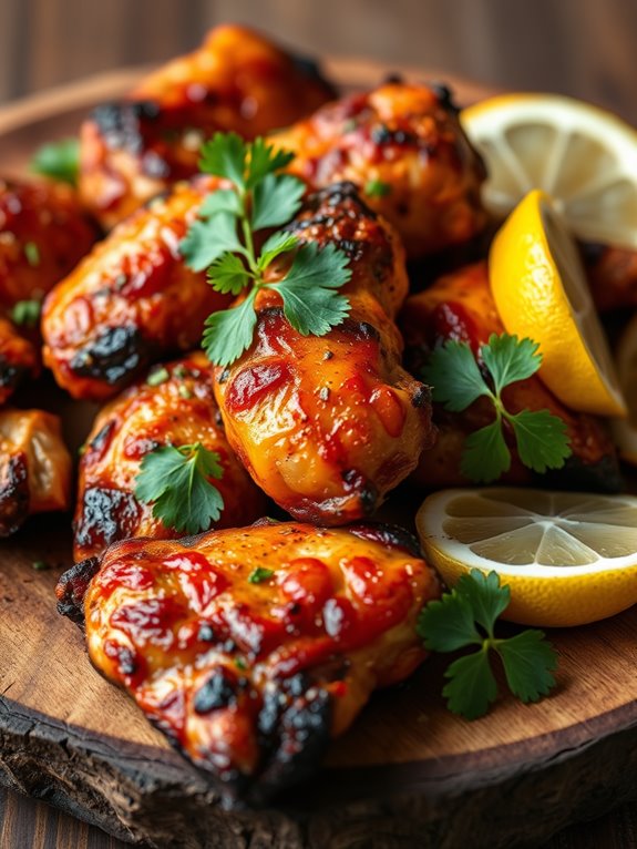 spiced grilled chicken pieces