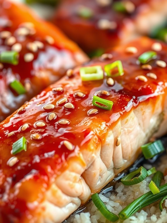 sweet glazed salmon dish