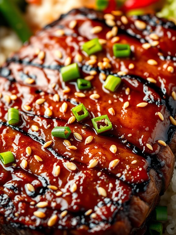 teriyaki glazed beef dish