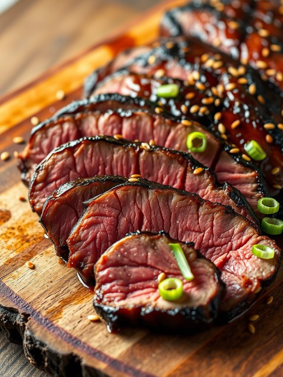 teriyaki marinated beef flank