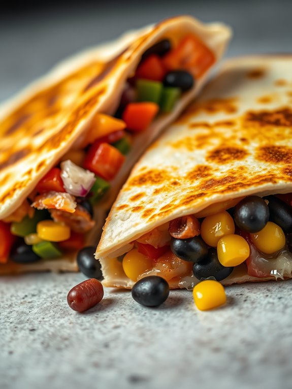 vegetarian cheese filled tortillas