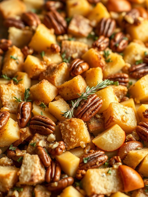 apple pecan stuffing casserole