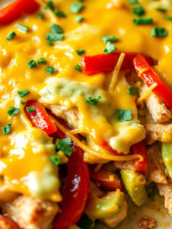 avocado chicken fajita casserole