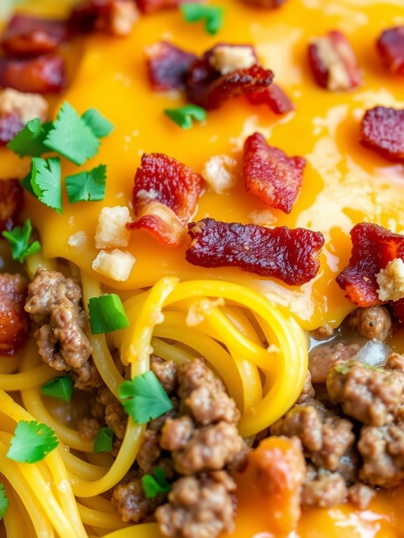 bacon cheeseburger spaghetti casserole