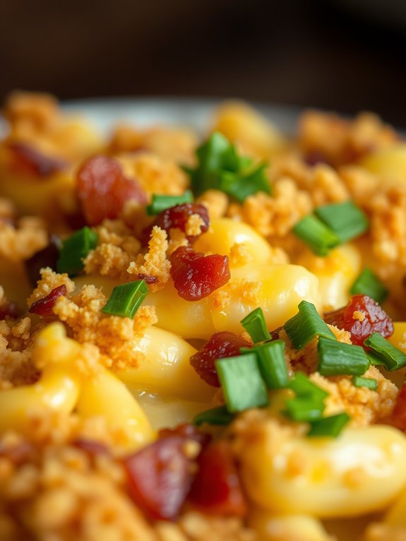 bacon infused macaroni cheese dish