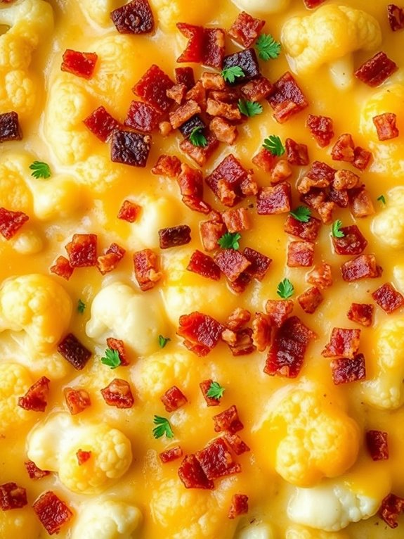 baked cauliflower with bacon