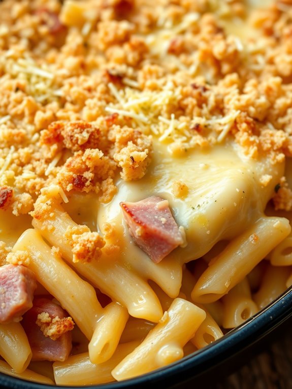 baked pasta with ham
