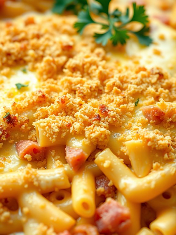 baked pasta with ham