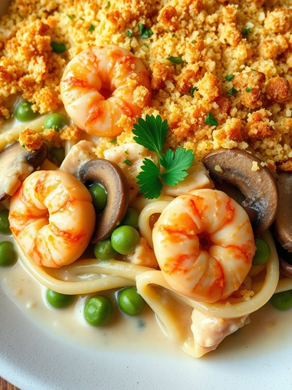 baked seafood noodle casserole