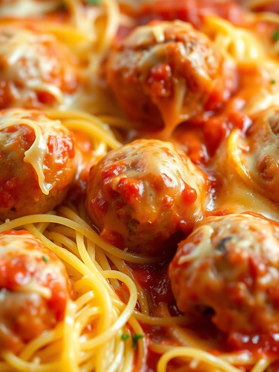 baked spaghetti squash meatballs