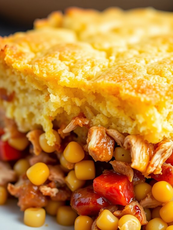 bbq chicken cornbread casserole