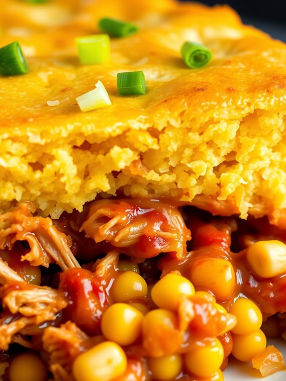 bbq chicken cornbread casserole