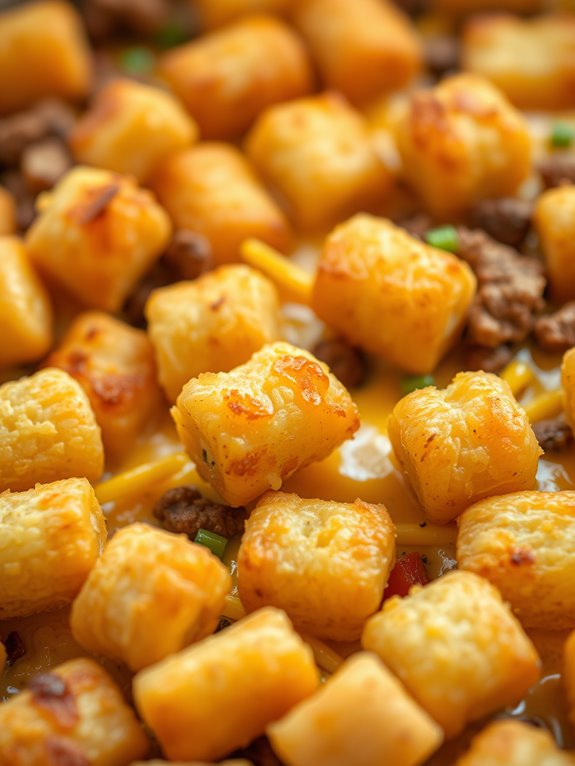 beef cheese tater tot casserole
