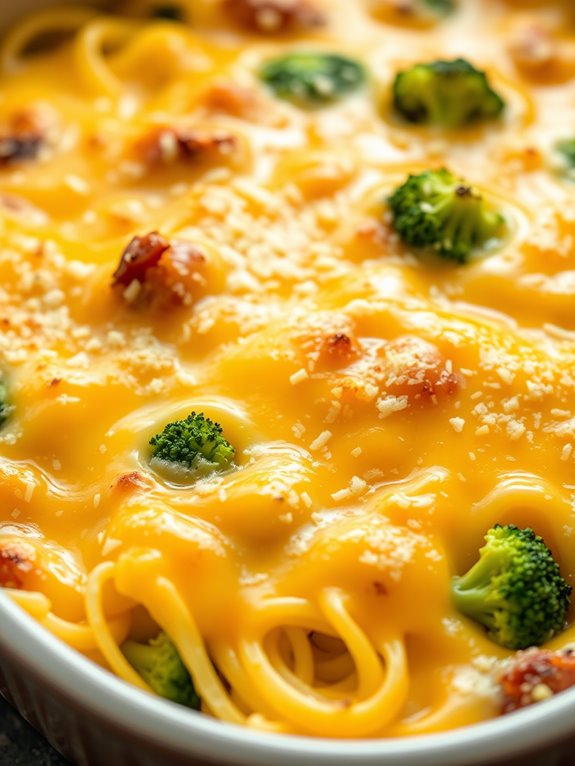 broccoli cheddar spaghetti casserole