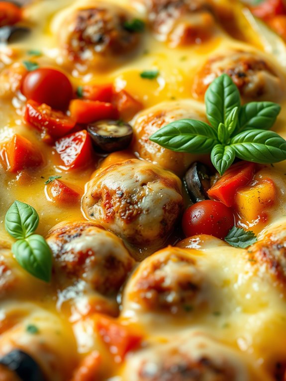 casserole with meatballs and vegetables