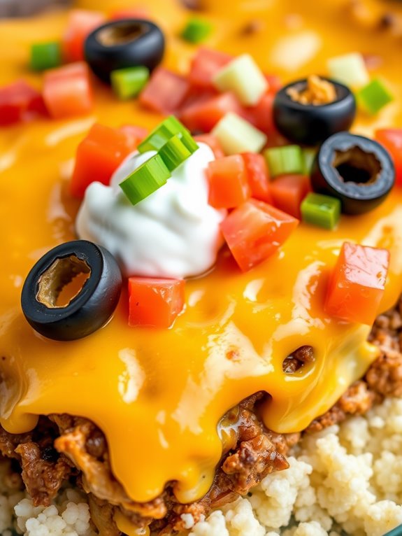 cauliflower based taco casserole