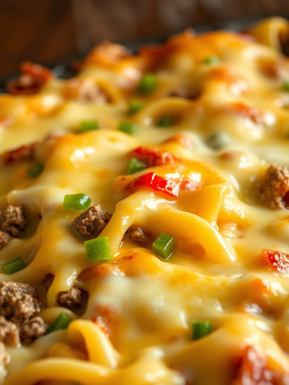 cheesesteak inspired casserole dish