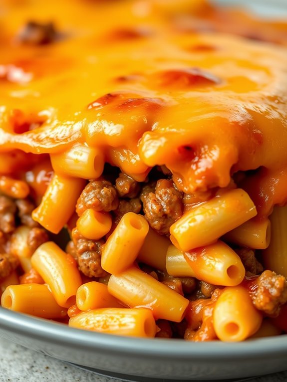cheesy beef macaroni dish