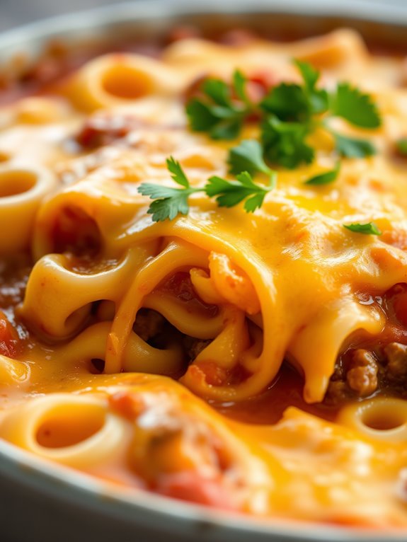 cheesy beef noodle bake