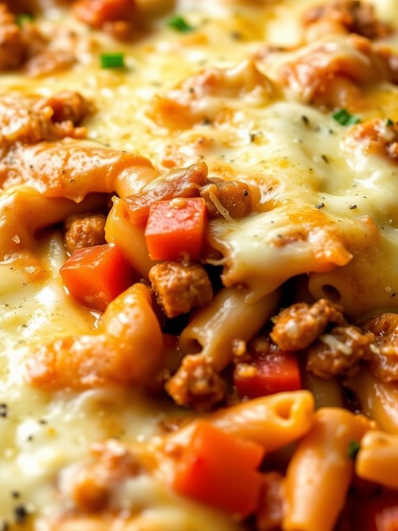 cheesy beef pasta casserole