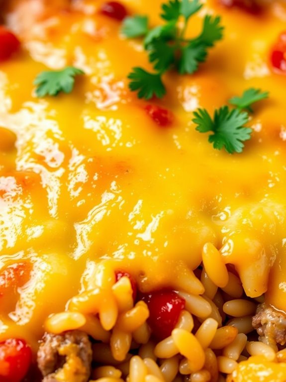 cheesy beef rice casserole