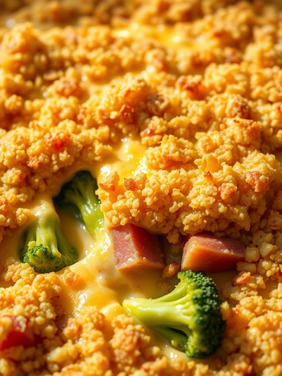 cheesy broccoli ham casserole
