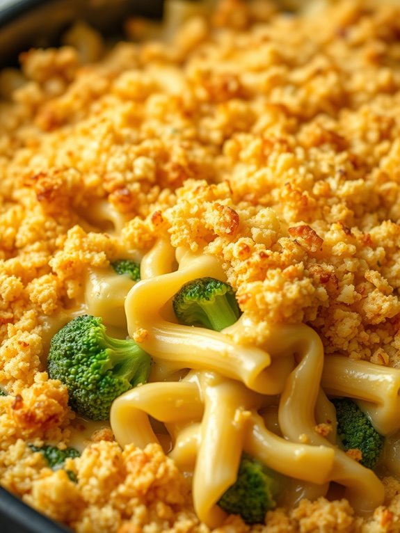 cheesy broccoli noodle bake