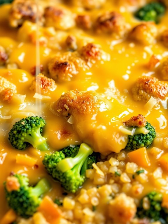 cheesy broccoli quinoa dish