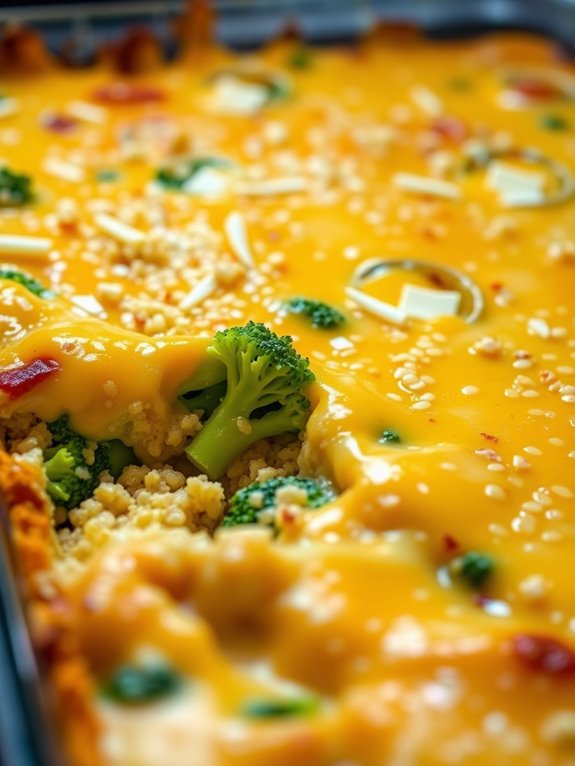 cheesy broccoli quinoa dish