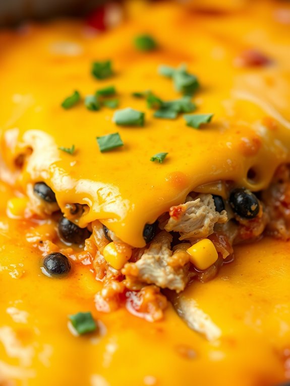 cheesy chicken enchilada dish